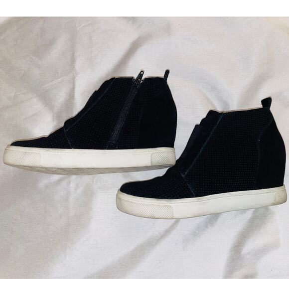 Steve Madden Wavery‎ Wedge Sneaker - Women's Size 7.5 - Black Suede - Picture 4 of 11